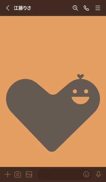 [LINE着せ替え] ハート型の着せかえ 小麦色の画像2