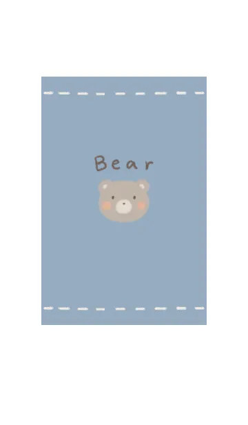[LINE着せ替え] ふわふわくま モカ -くすみブルー-の画像1
