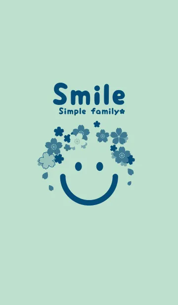 [LINE着せ替え] スマイル＆桜 オパールグリーンの画像1