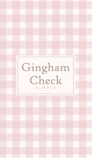 [LINE着せ替え] Gingham Check Natural Pink - SIMPLEの画像1