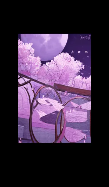 [LINE着せ替え] 月光夜桜#DG012。の画像1