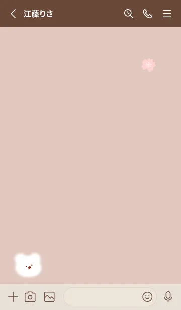 [LINE着せ替え] シロクマと桜✿pinkbrown04_1の画像2