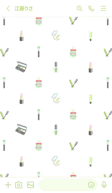 [LINE着せ替え] Cosmetics theme☆light greenの画像2