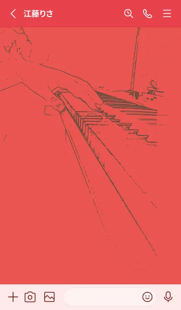 [LINE着せ替え] ピアノ演奏  ポピーレッドの画像2