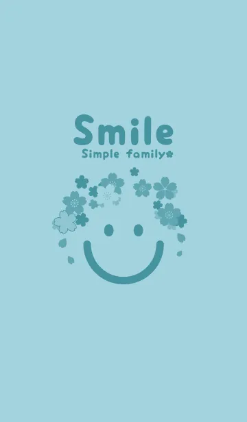 [LINE着せ替え] スマイル＆桜 スプレーグリーンの画像1