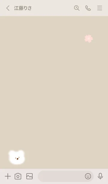 [LINE着せ替え] シロクマと桜✿beige01_1の画像2