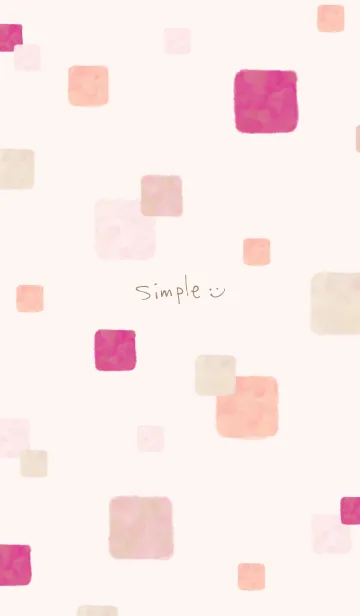 [LINE着せ替え] 水彩 ピンク 四角23の画像1