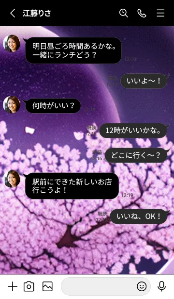 [LINE着せ替え] 月光夜桜#DG015。の画像3