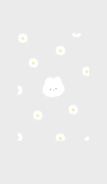 [LINE着せ替え] ウサギとデイジー✿グレー01_1の画像1