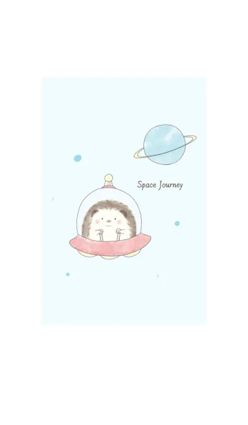 [LINE着せ替え] ハリネズミと宇宙 -ブルー-の画像1