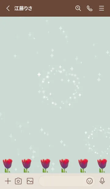 [LINE着せ替え] カーキ : 恋愛運のチューリップの画像2