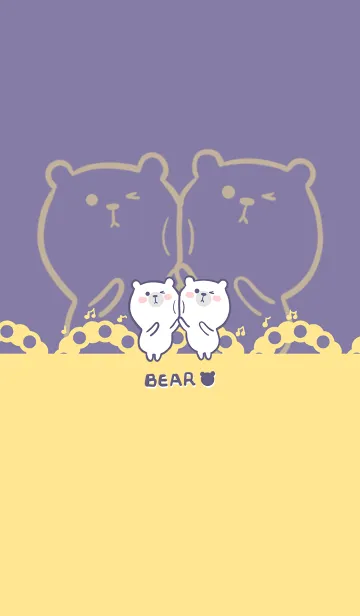 [LINE着せ替え] Dancing Bear-Purple (Ye5)の画像1