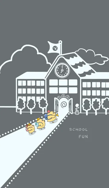 [LINE着せ替え] yellow duck school fun- gray indigo(Bl3)の画像1