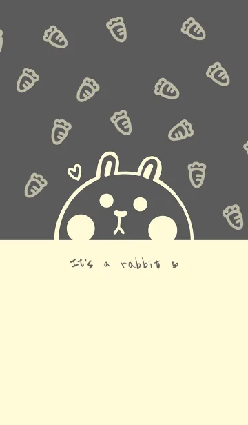 [LINE着せ替え] Bunny and Carrot J-Dark Gray (Ye5)の画像1