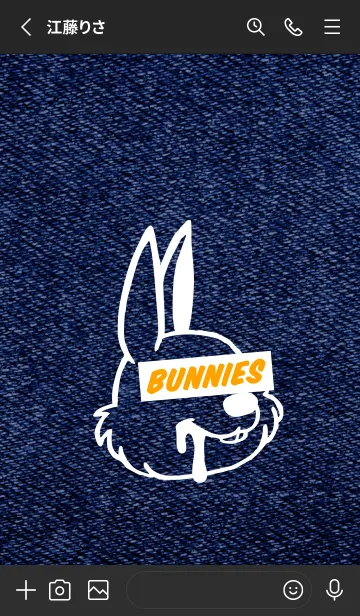 [LINE着せ替え] カラー デニム バニー 1の画像2