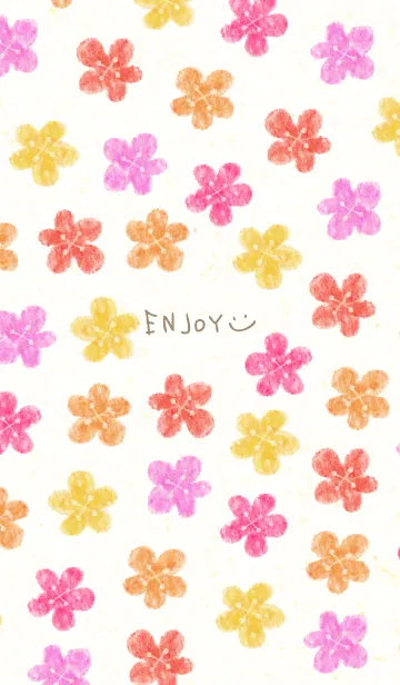 [LINE着せ替え] 水彩 暖色系 お花11の画像1