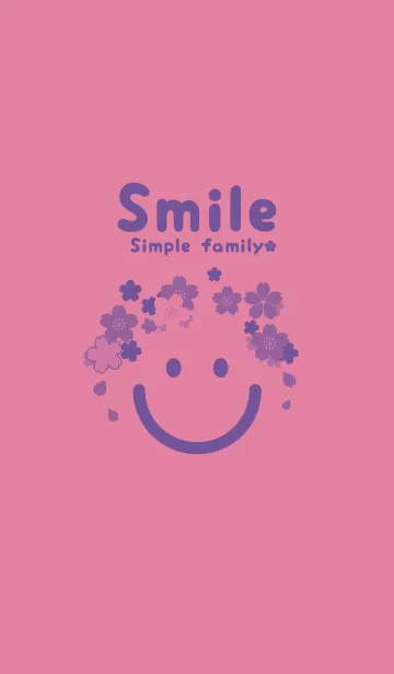 [LINE着せ替え] スマイル＆桜 ディープオーキッドピンクの画像1