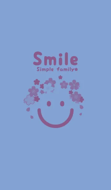 [LINE着せ替え] スマイル＆桜 青藤色の画像1