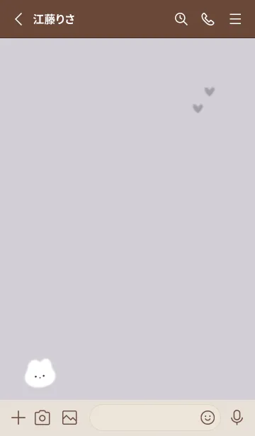 [LINE着せ替え] ふわ兎とハート♥グレージュ02_1の画像2