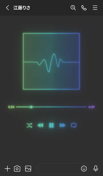 [LINE着せ替え] MUSIC PLAYER - GLOW - マットブラック 70の画像2