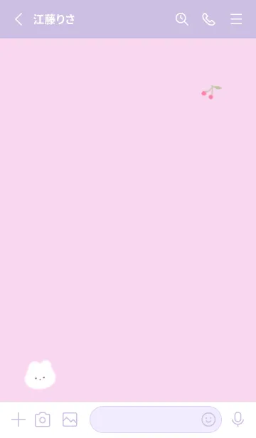 [LINE着せ替え] ふわ兎とチェリー✿ピンクパープル09_1の画像2