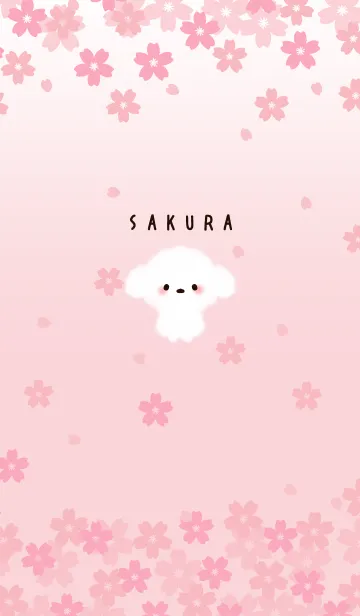 [LINE着せ替え] ふわふわトイプードル♡春の桜ピンクの画像1