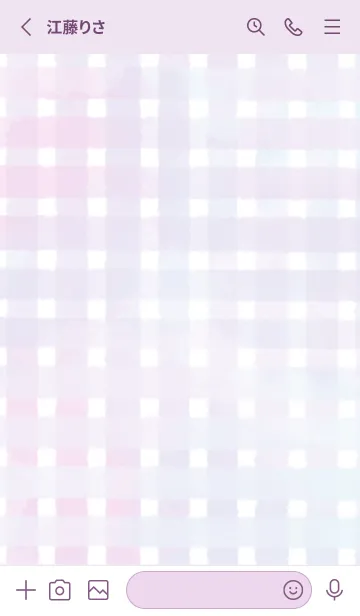 [LINE着せ替え] 水彩チェックの画像2