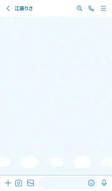 [LINE着せ替え] もこくも シンプル - アイス ブルーの画像2