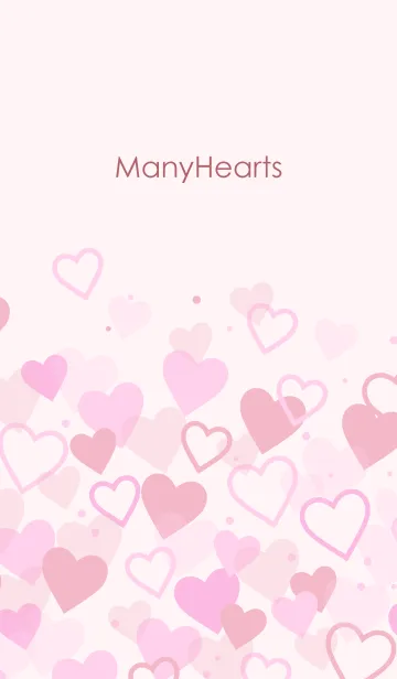 [LINE着せ替え] Many Hearts-PINK 16の画像1