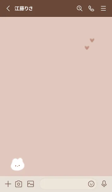 [LINE着せ替え] ふわ兎とハート♥ピンクブラウン09_1の画像2