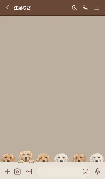 [LINE着せ替え] DOGS-ゴールデンレトリバー-ベージュグレーの画像2