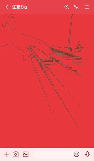 [LINE着せ替え] ピアノ演奏  シグナルレッドの画像2