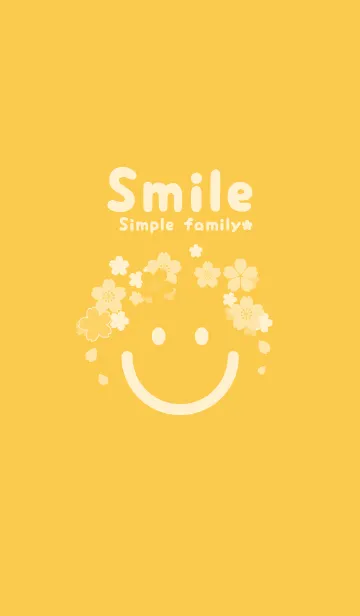 [LINE着せ替え] スマイル＆桜 支子色の画像1