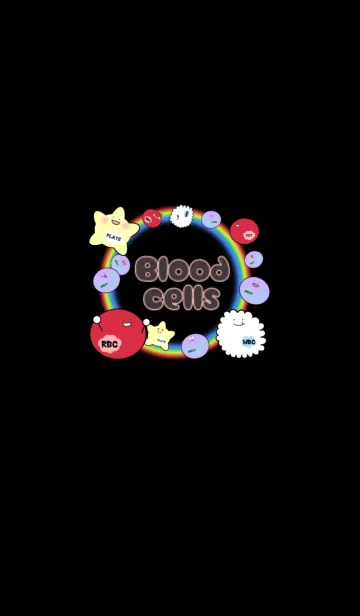 [LINE着せ替え] 血球たちの着せ替え（黒）の画像1