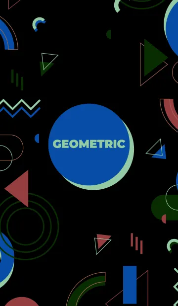 [LINE着せ替え] Full Geometric Colorful Blackの画像1