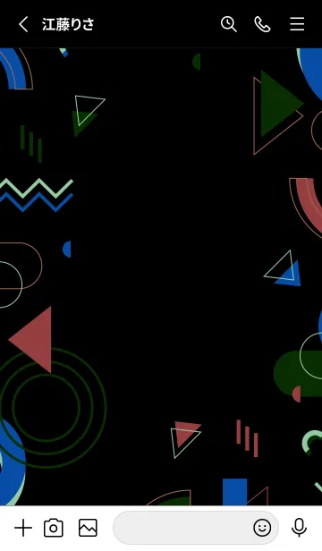 [LINE着せ替え] Full Geometric Colorful Blackの画像2