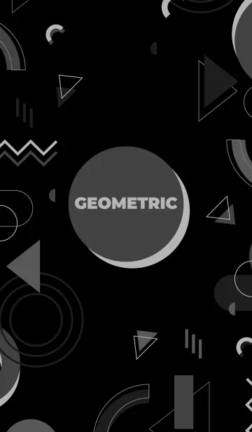 [LINE着せ替え] Full Geometric Black Grayの画像1