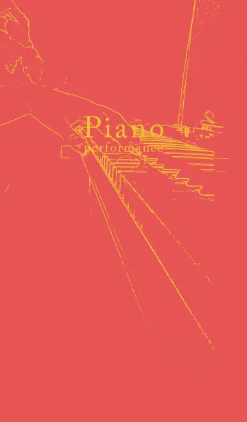 [LINE着せ替え] ピアノ演奏  オレンジバーミリオンの画像1