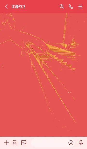 [LINE着せ替え] ピアノ演奏  オレンジバーミリオンの画像2