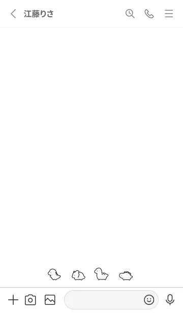 [LINE着せ替え] ちいさな恐竜/ 白と黒の画像2