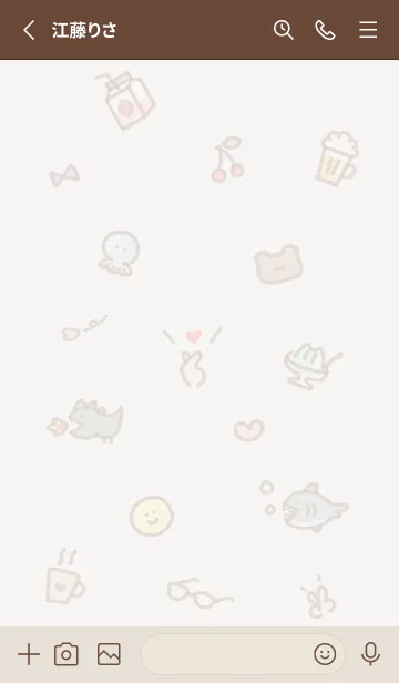 [LINE着せ替え] 指ハート2♥ブラウン02_1の画像2