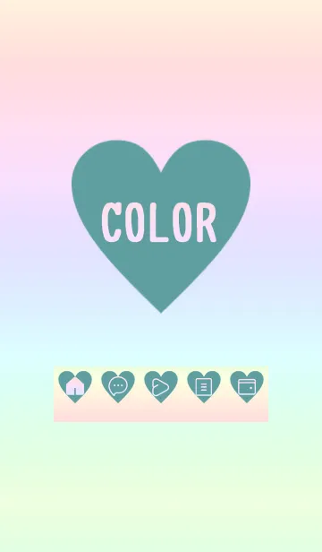 [LINE着せ替え] green color rainbow F07の画像1