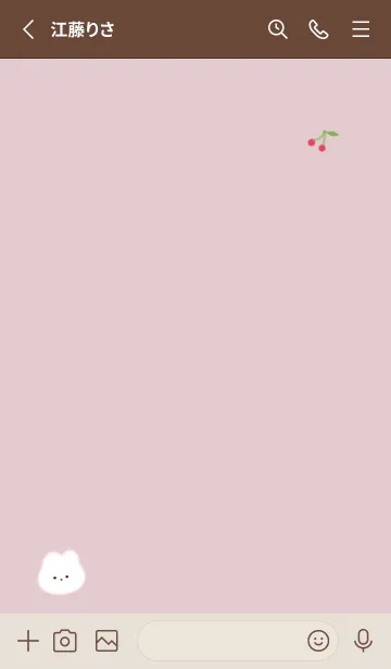 [LINE着せ替え] ふわ兎とチェリー✿ダスティピンク15_1の画像2