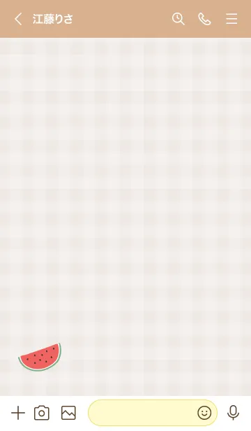 [LINE着せ替え] スイカ チェック柄6の画像2