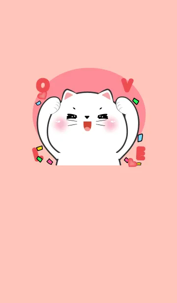 [LINE着せ替え] Simple White Cat Lover Theme (JP)の画像1