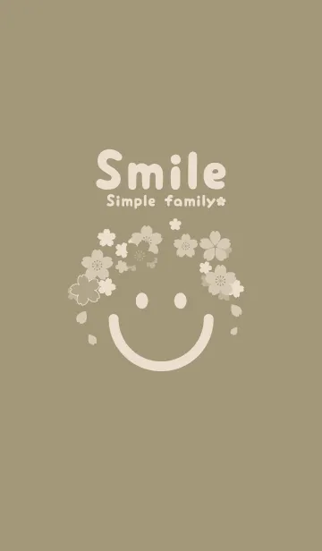 [LINE着せ替え] スマイル＆桜 利休白茶の画像1