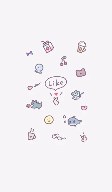 [LINE着せ替え] 指ハート2♥バイオレット03_1の画像1