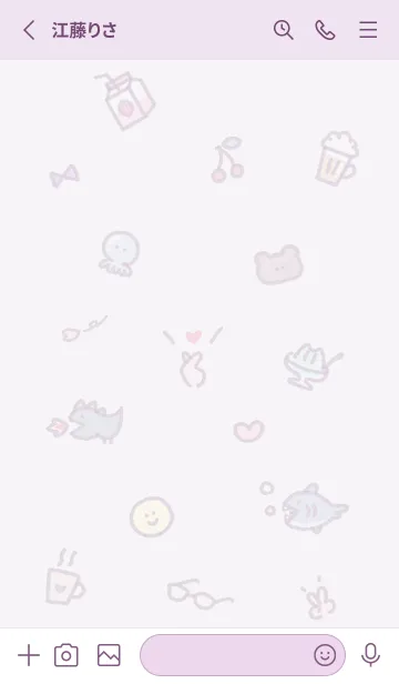 [LINE着せ替え] 指ハート2♥バイオレット03_1の画像2