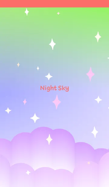 [LINE着せ替え] キラキラ夜空の着せかえ 薄い赤色の画像1