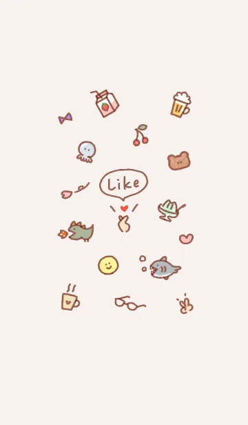 [LINE着せ替え] 指ハート2♥ピンクブラウン08_1の画像1